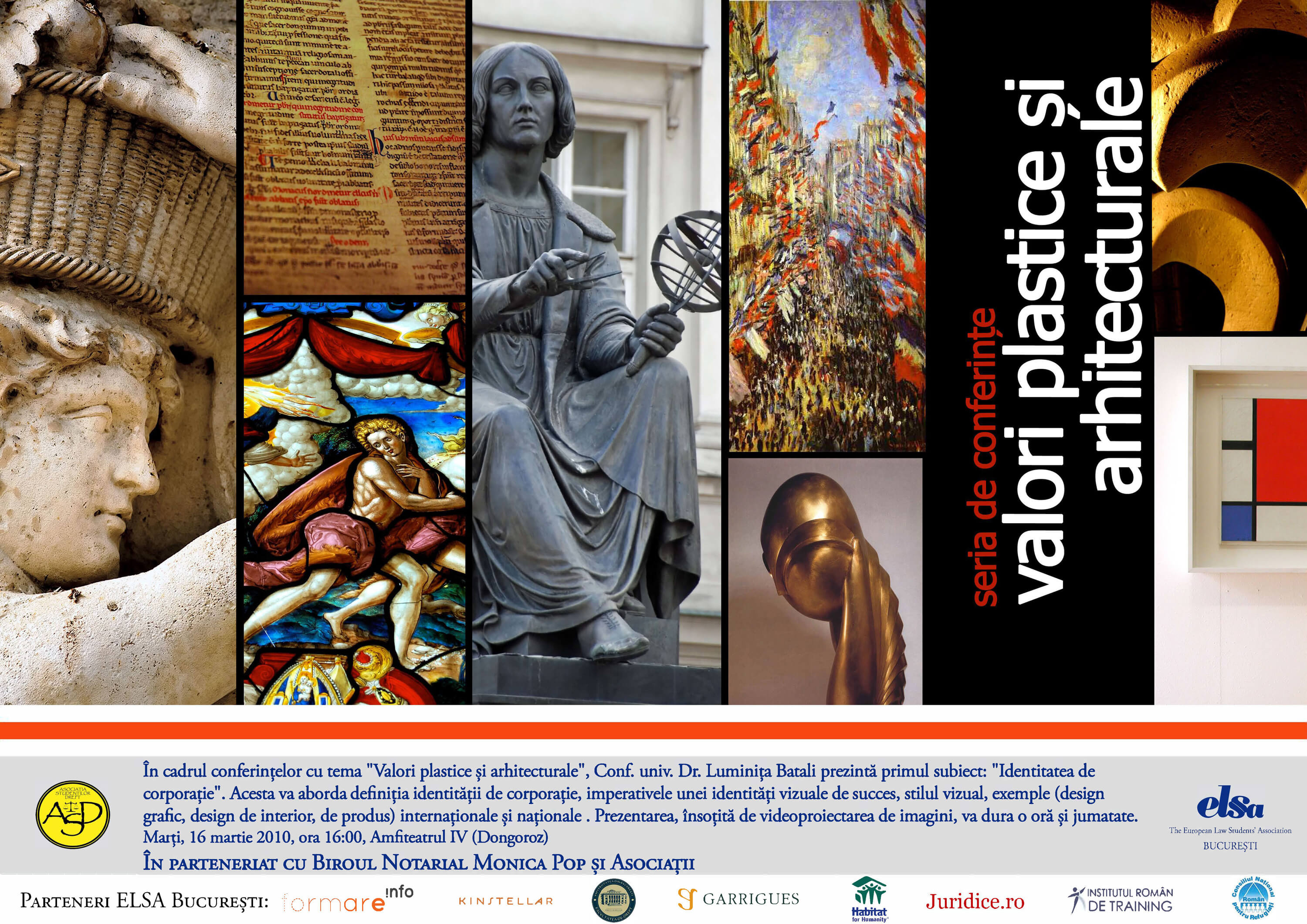 Afișul conferinței 'Valori plastice și arhitecturale'
